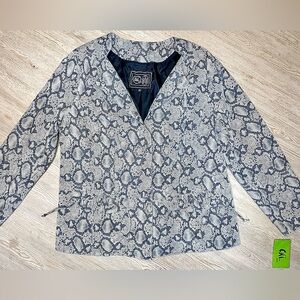 Chi by Falchi Genuine Leather Snakeskin Print Jacket Animal Print Blazer